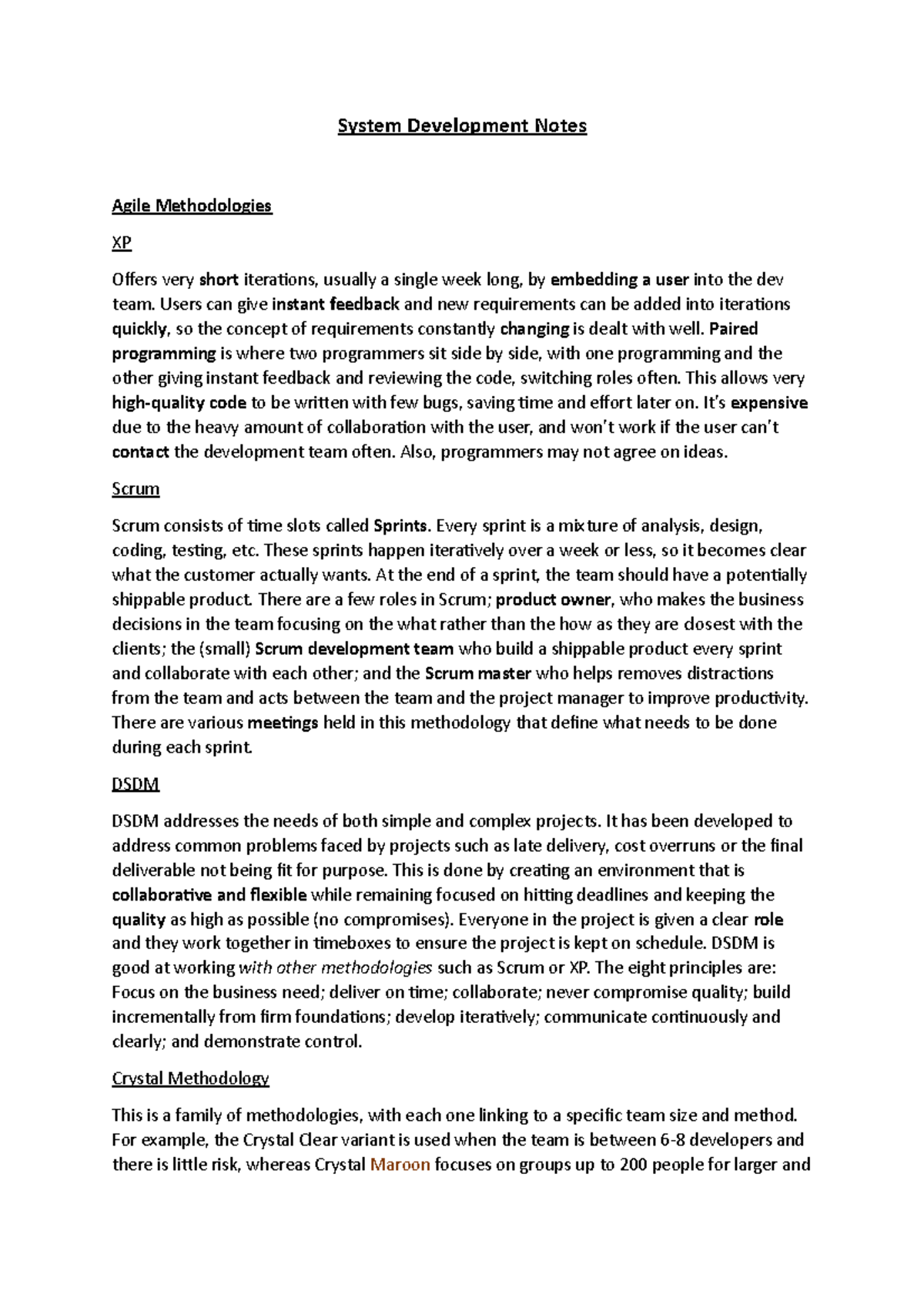 Sys Dev Notes - An easy-to-digest theory document - System Development ...