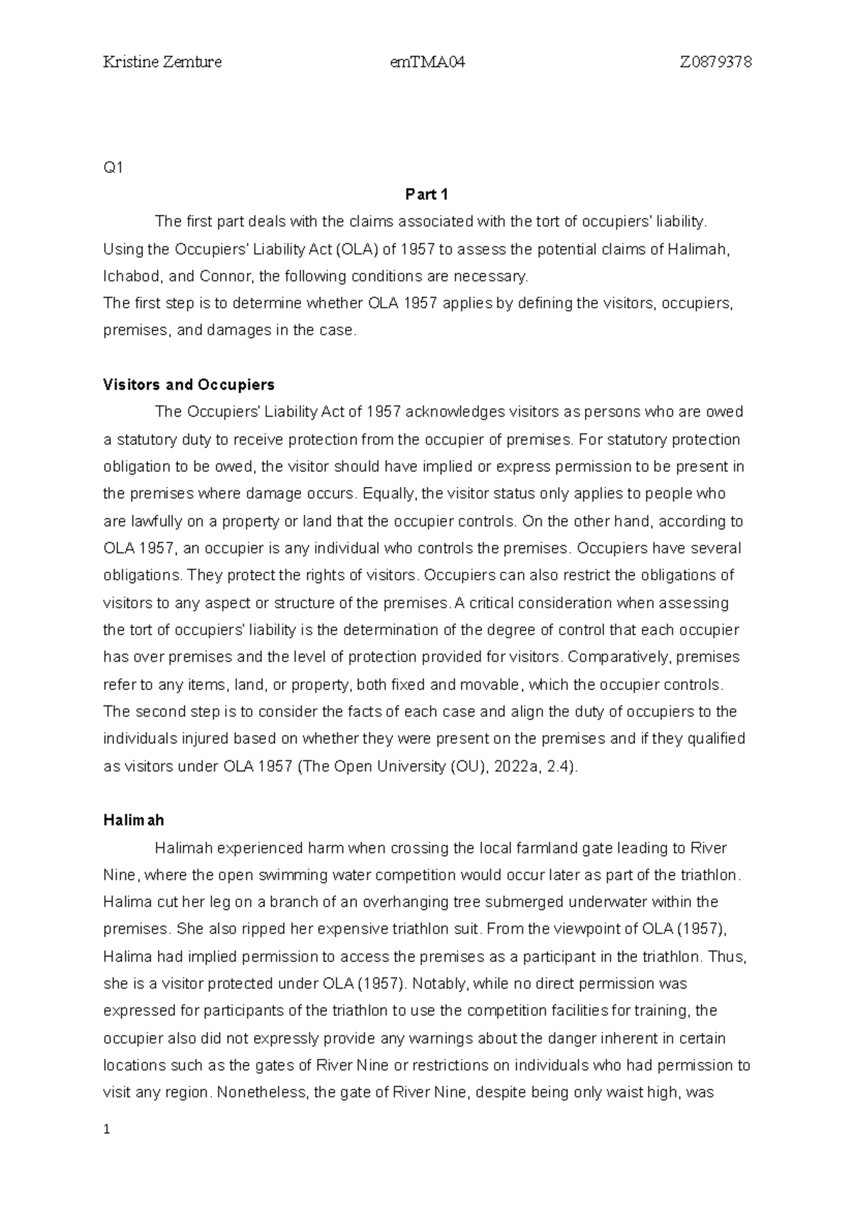 Em Tma 4 - An Insight Of Tma - Q Part 1 The First Part Deals With The 