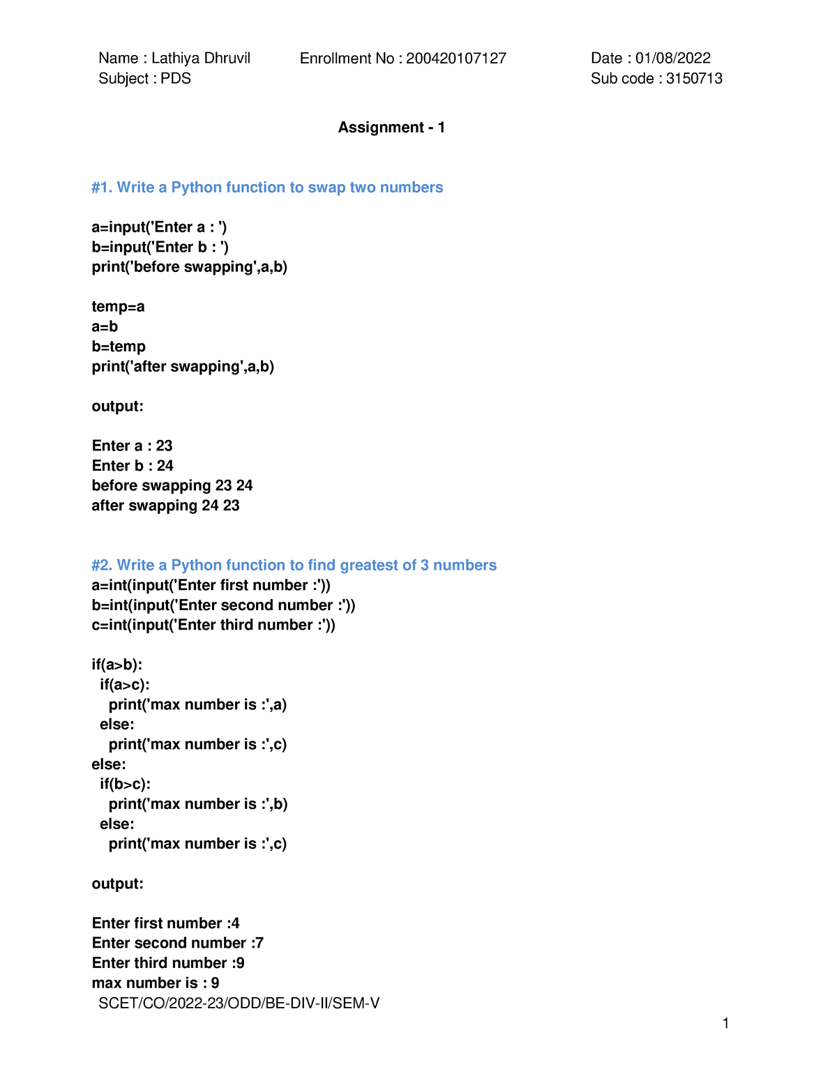 swap-number-in-python-name-lathiya-dhruvil-subject-pds-enrollment