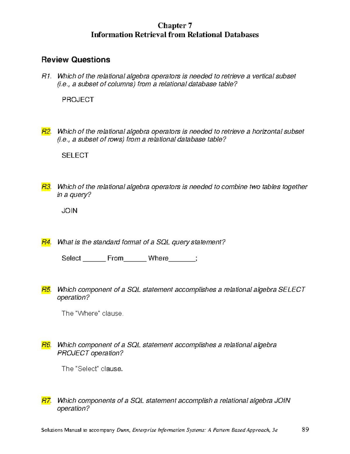 Chap007 - Information Retrieval from Relational Databases - Chapter 7 ...