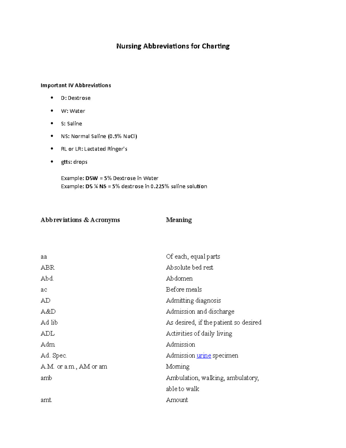 Nursing Abbreviations needed for nursing paperwork - Nursing ...