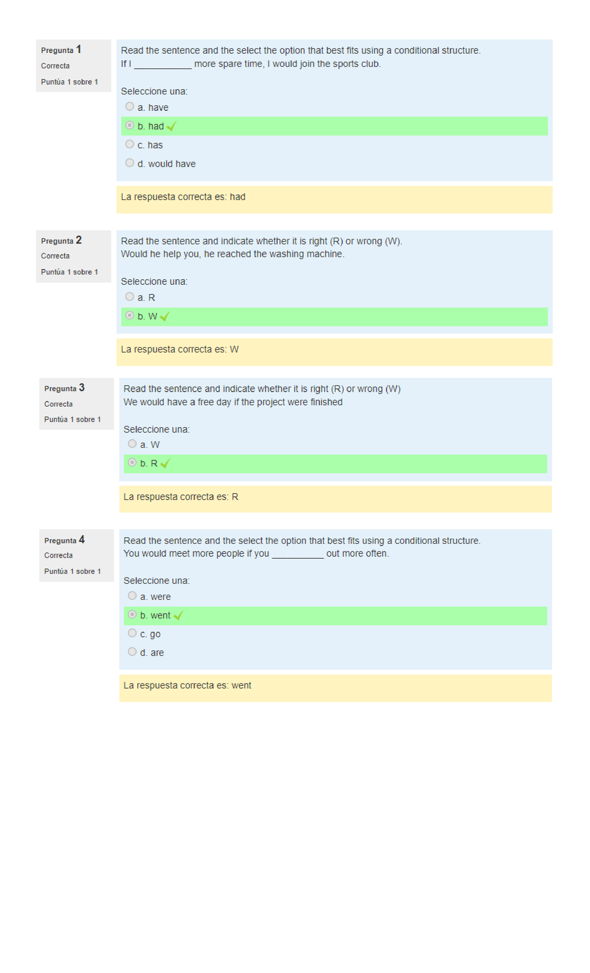 Assignmente 5 Questionnaire U3 - Pregunta 1 Read the sentence and the ...