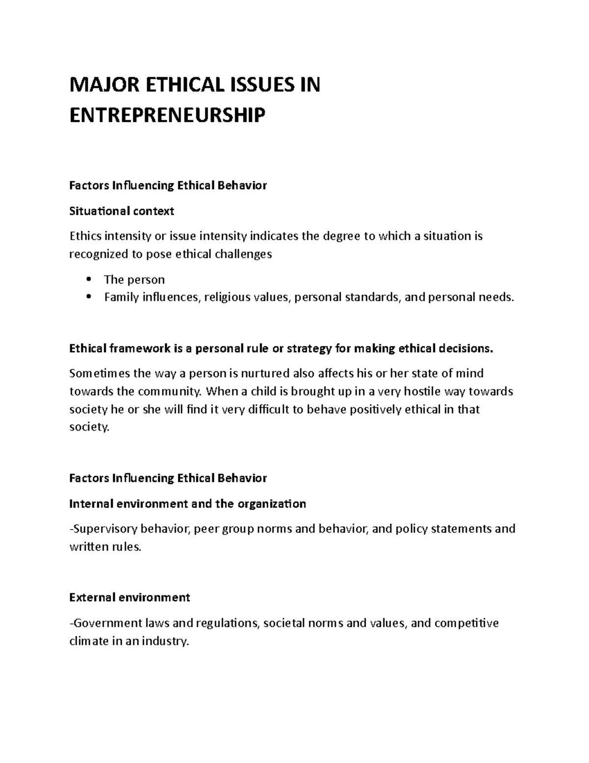 major-ethical-issues-in-entrepreneurship-major-ethical-issues-in