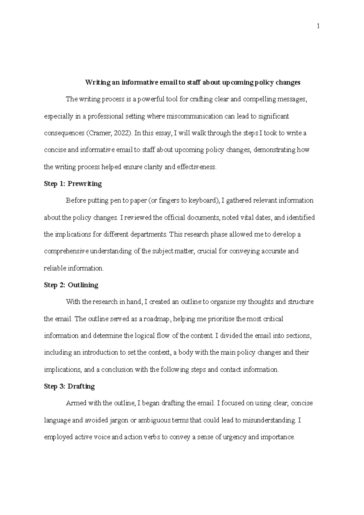 Informative Email Writing Process: Policy Changes Unit 8 - 1 Writing an ...