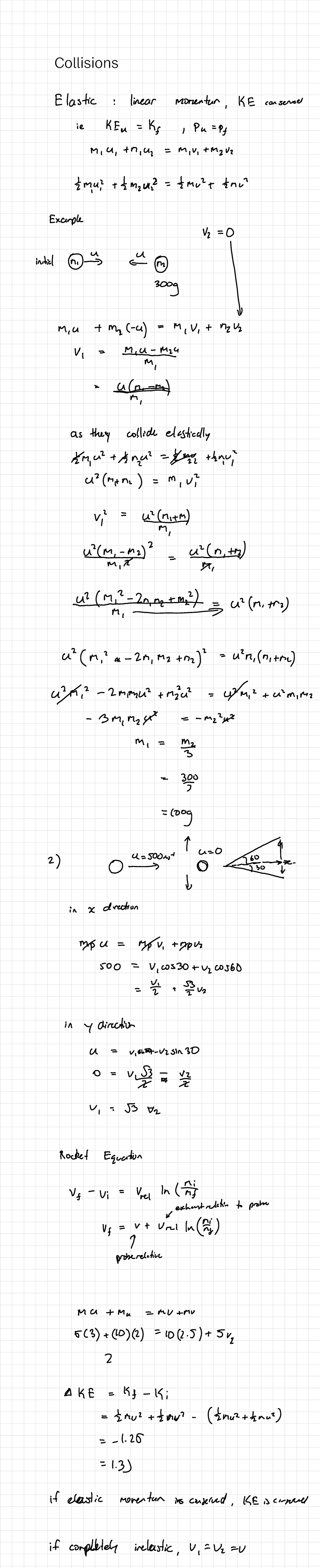 Elastic Collisions - PHYS1121 - Collisions - Studocu