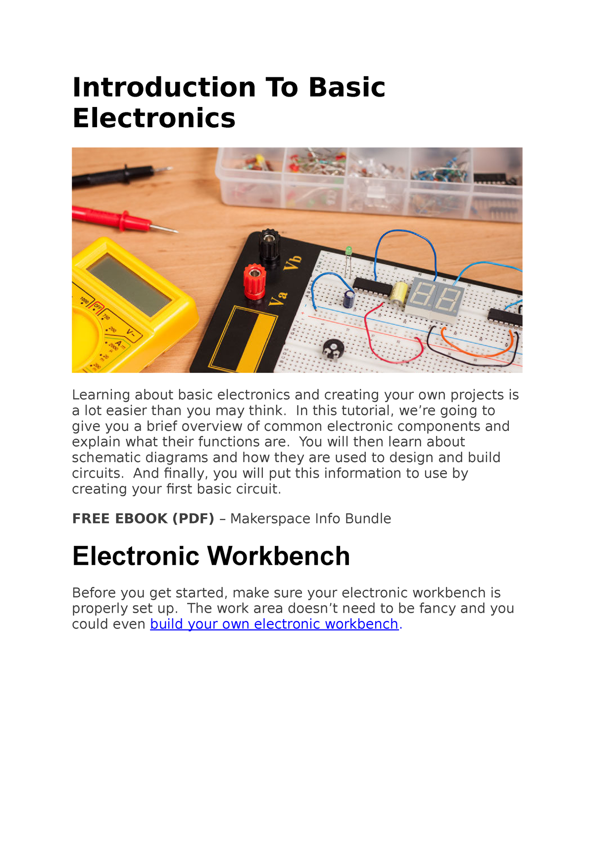 Basic Electronics - Introduction To Basic Electronics Learning About ...