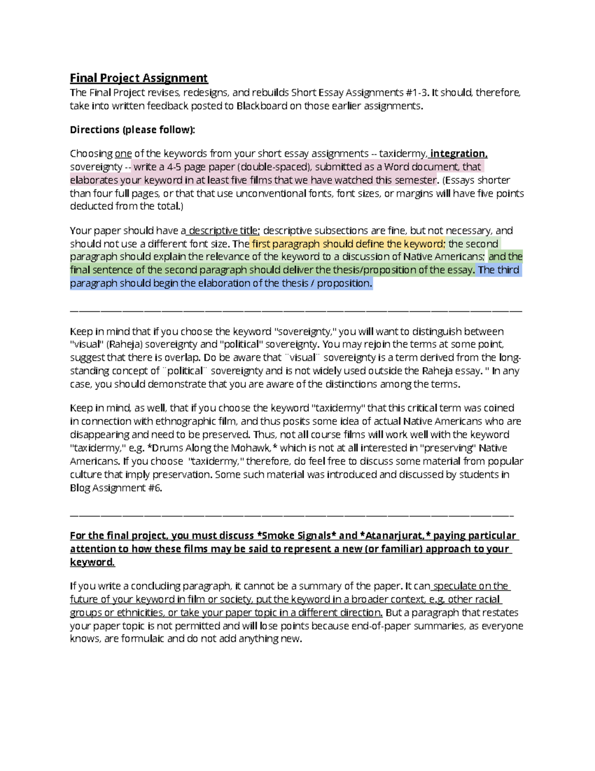 Final Autumn 2017, answers - Final Project Assignment The Final Project ...