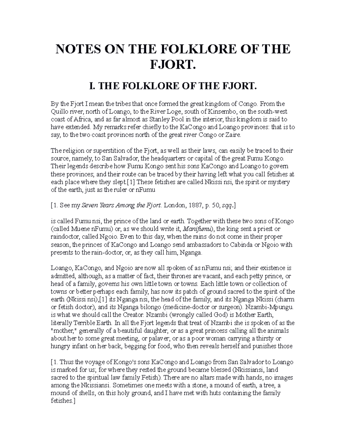 156644582 Notes on the Folklore of the Fjort - NOTES ON THE FOLKLORE OF ...