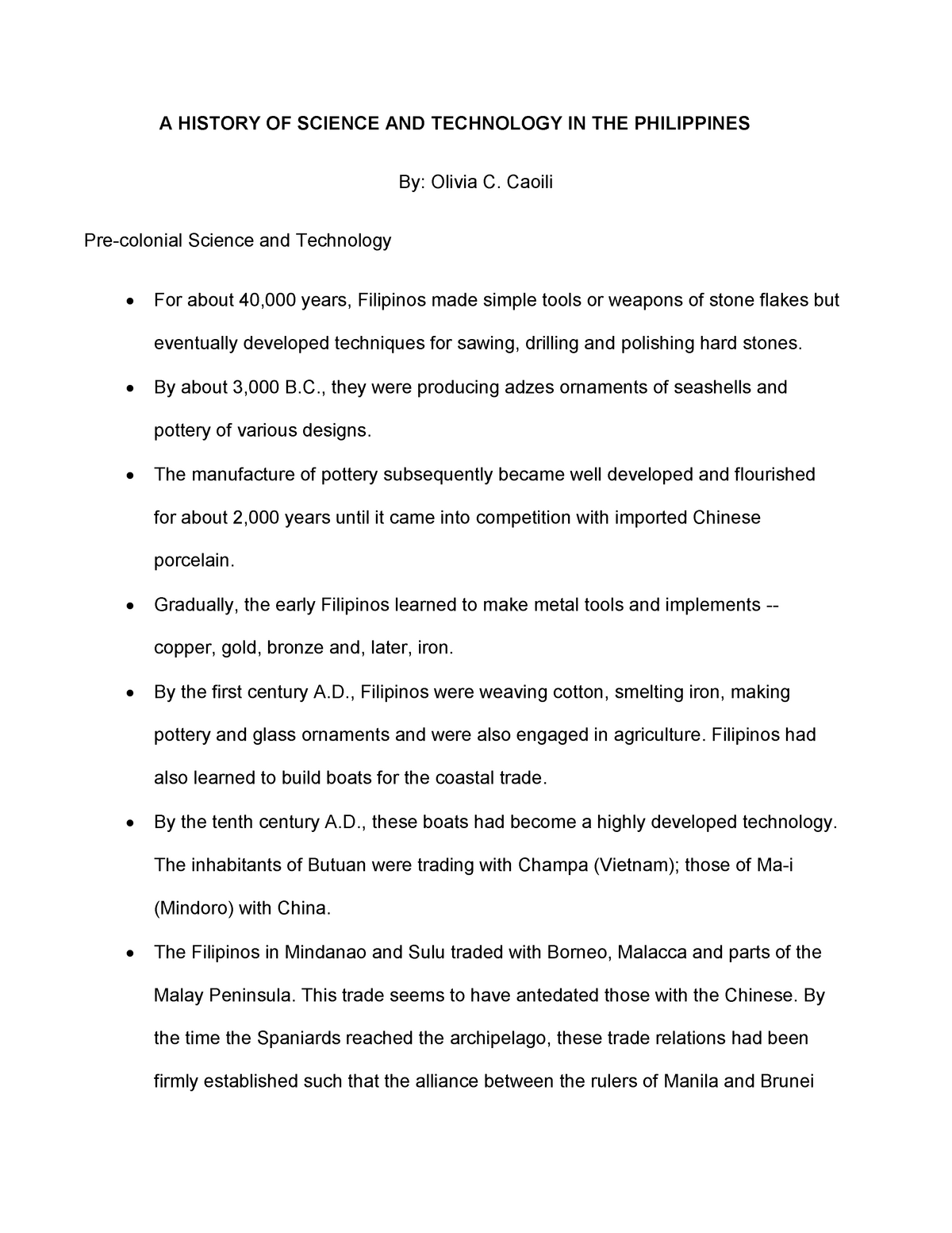 development of science and technology in the philippines essay