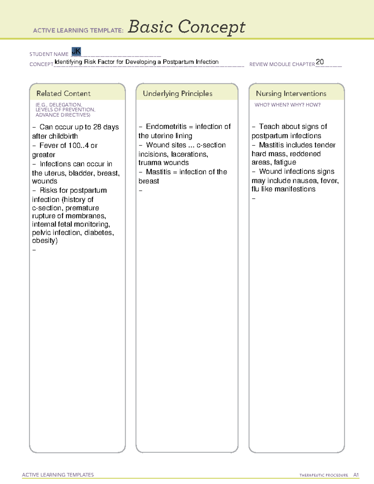 Identifying Risk Factor for Developing a Postpartum Infection - ACTIVE ...