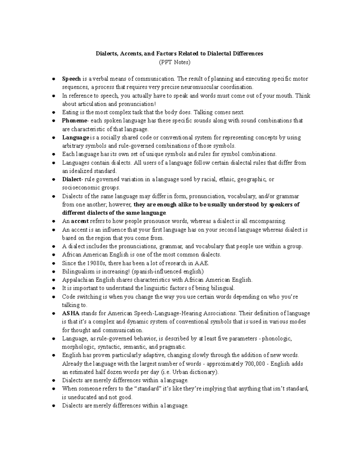 MIHC Notes - Dialects, Accents, and Factors Related to Dialectal ...