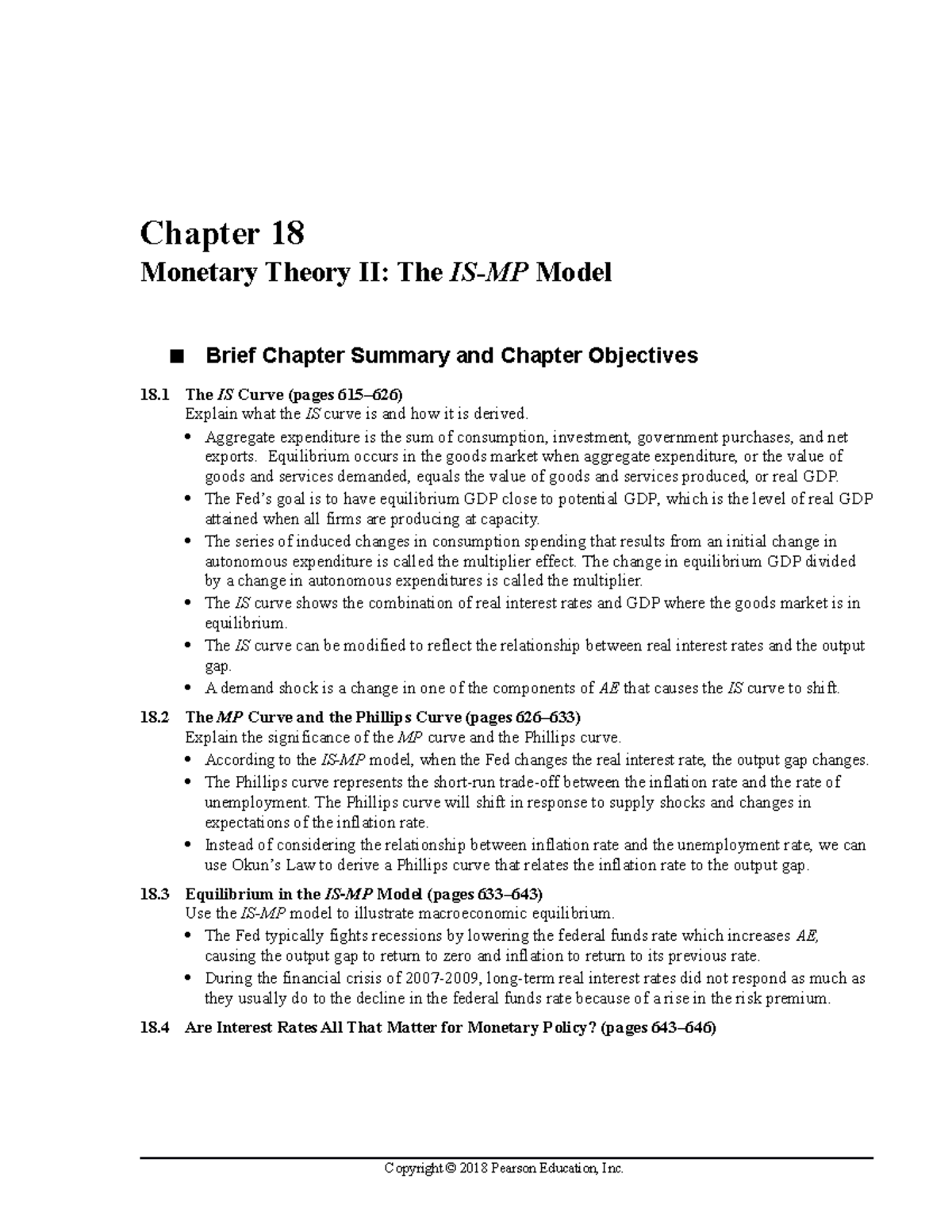 HO MB3e IM Ch18 - Monetary Economics Chap 18 note - Chapter 18 Monetary ...