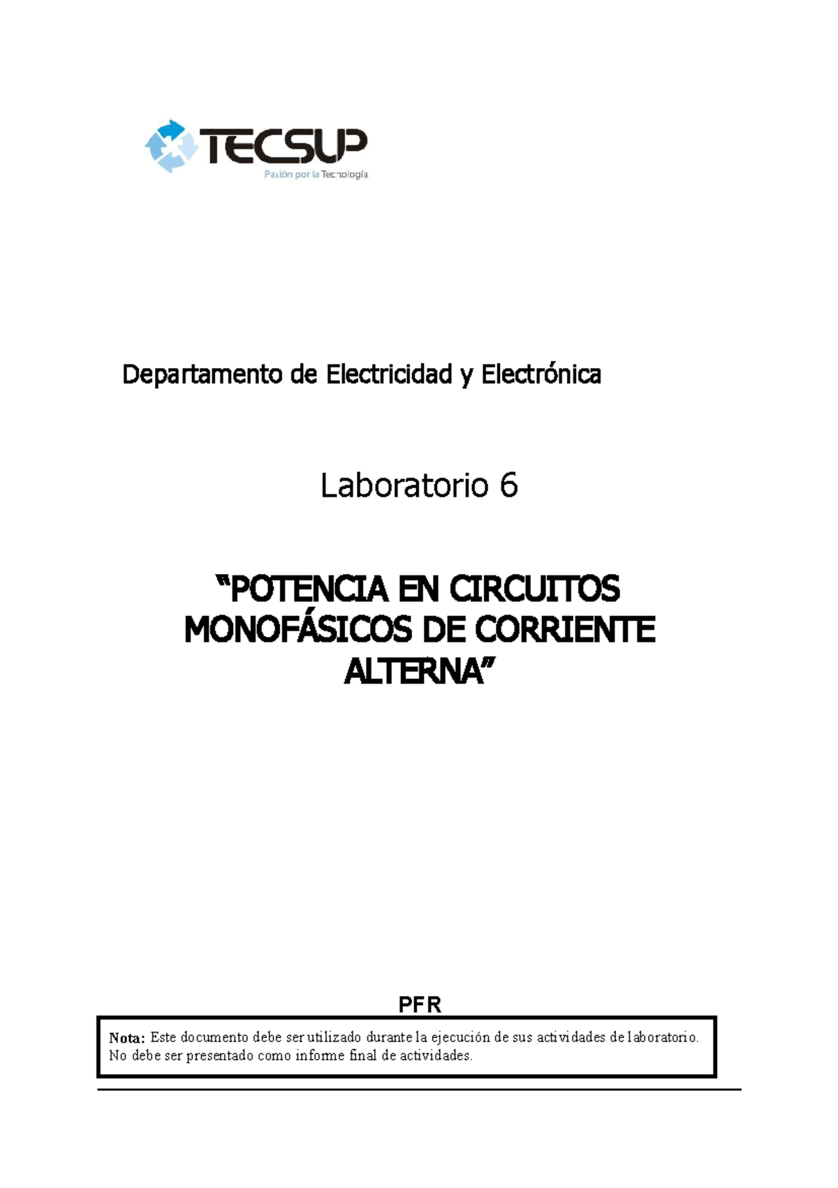 Lab 6 Electrot 2022 (1) - solo apuntes - Departamento de Electricidad y ...