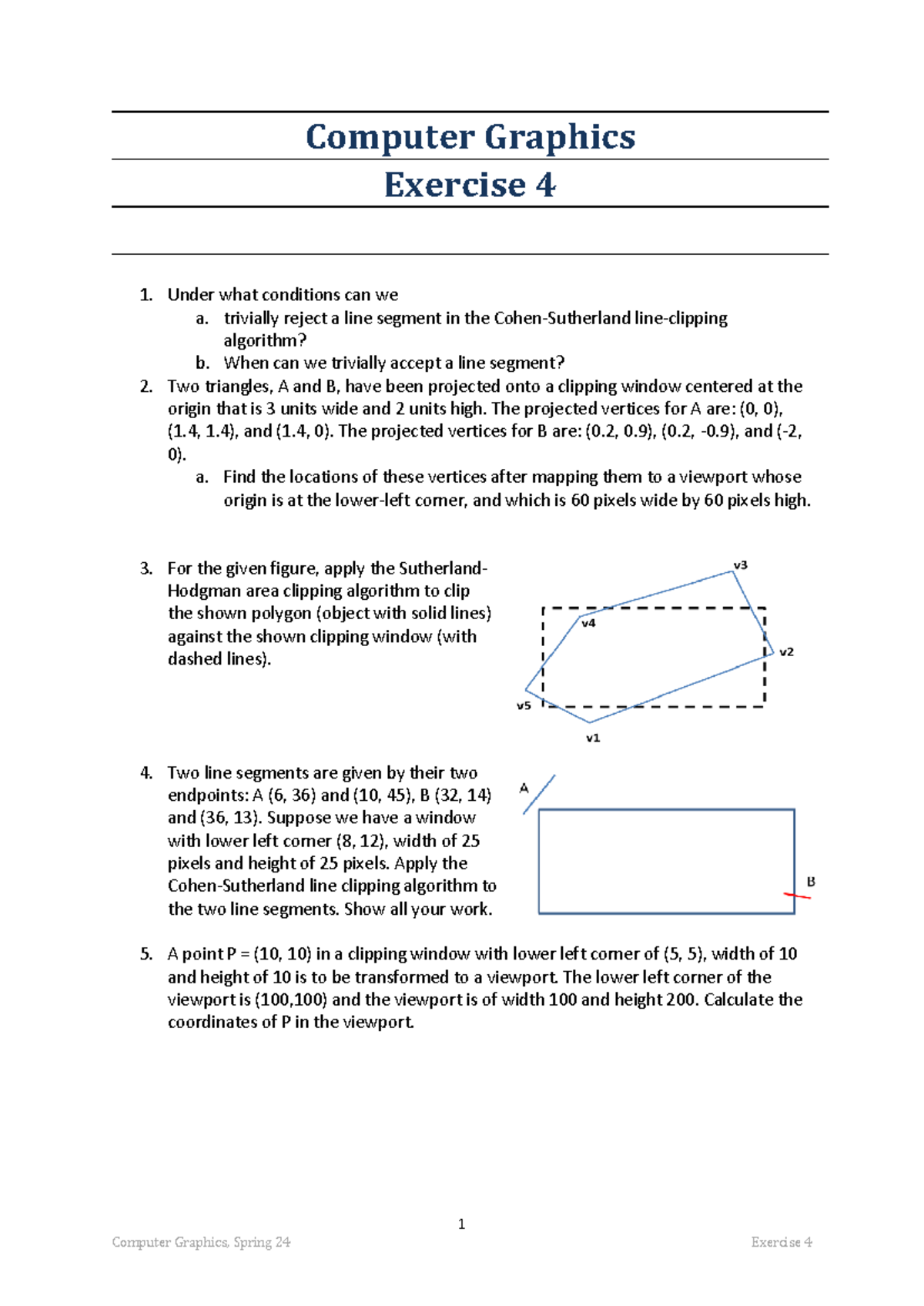 Excercise 4 - exercise for practice - 1 Computer Graphics, Spring 24 ...