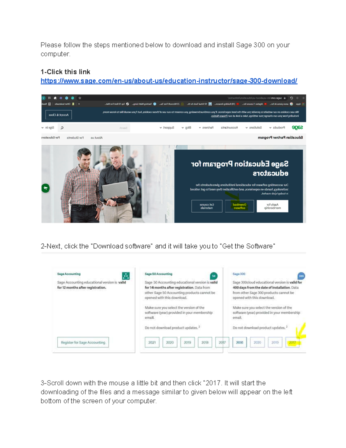Download & Installation Guide Sage 300 - Please follow the steps ...
