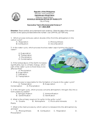 Q1WW3 Envisci - Environmental Science 7 - Written Test No. 3 ...