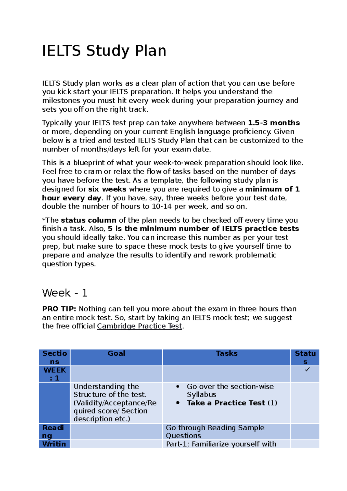 assignment plan ielts