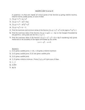 Midterm 1-Problems - MAT2130: Engineering Mathematical Analysis 1 ...