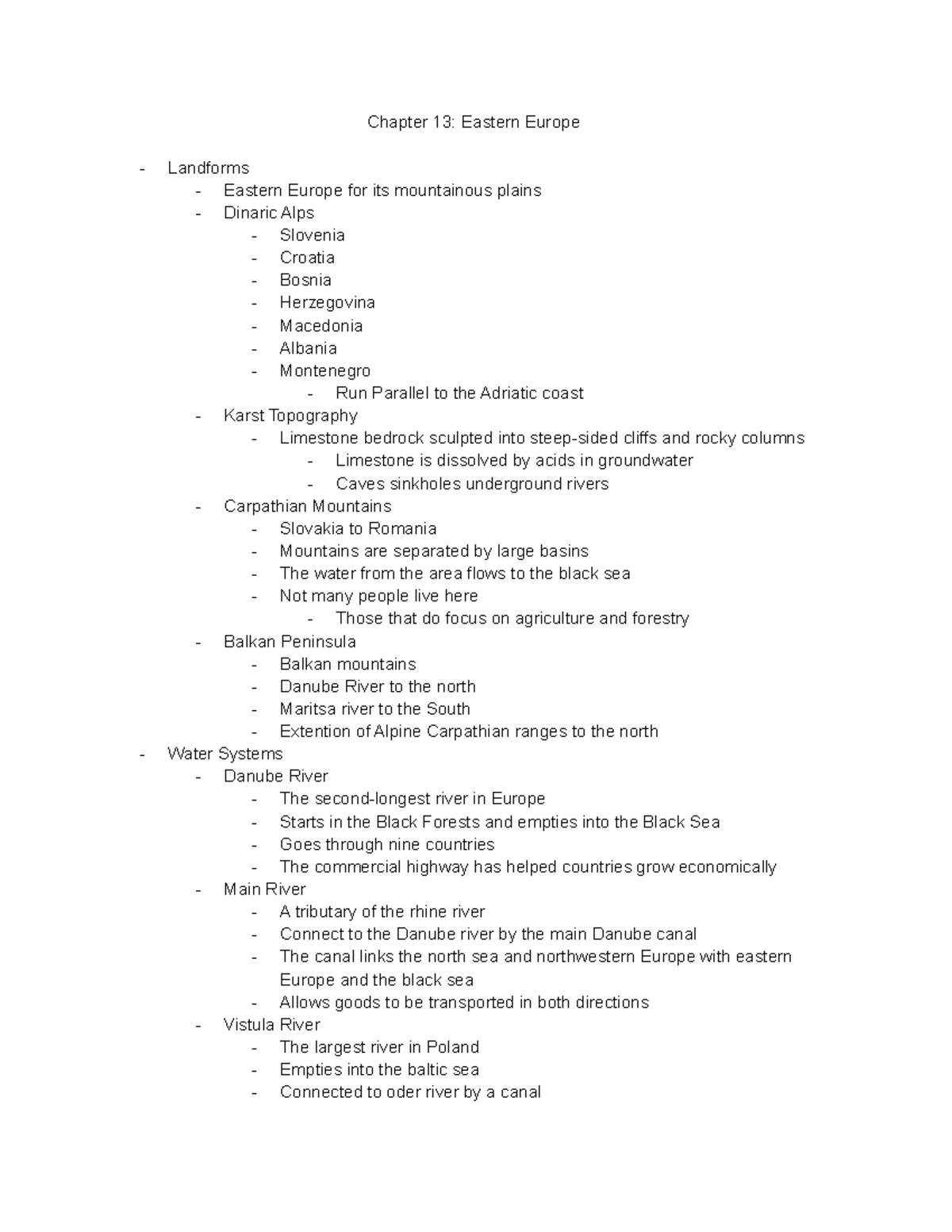 Chapter 13 Eastern Europe - Chapter 13: Eastern Europe Landforms ...