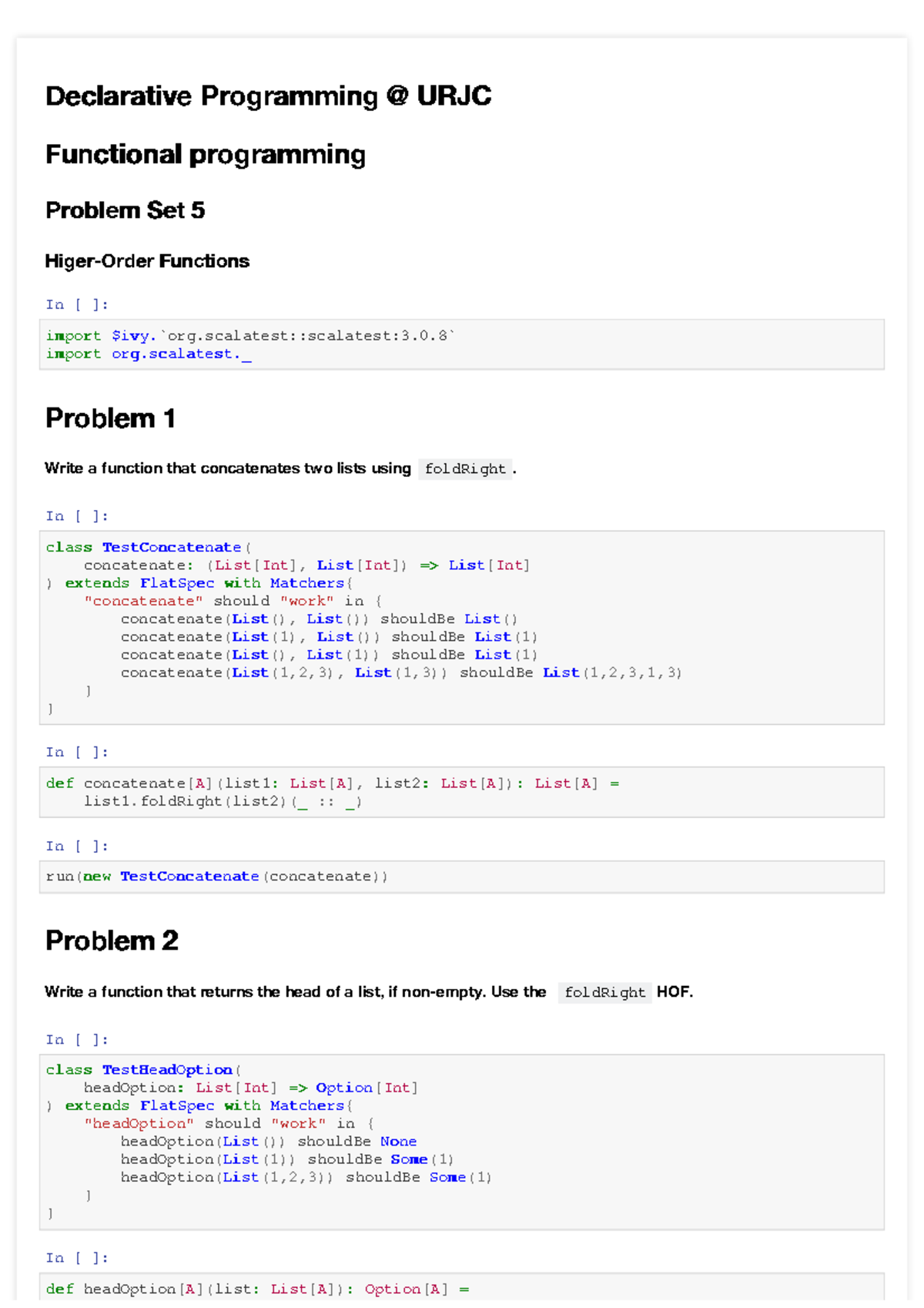 Problem Set 5-Sol - Ejercicios Scala - Declarative Programming ...