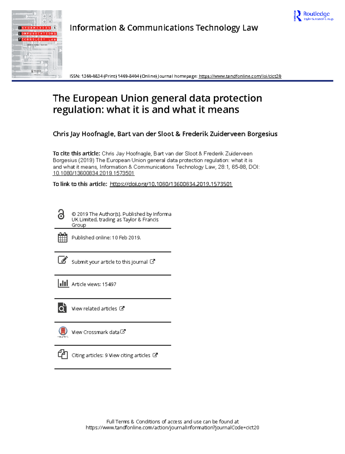 The European Union general data protection regulation what it is and ...