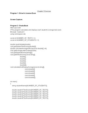Chapter 3 Exercises (COSC 1336) - Chapter 3 Exercises Program 1 ...