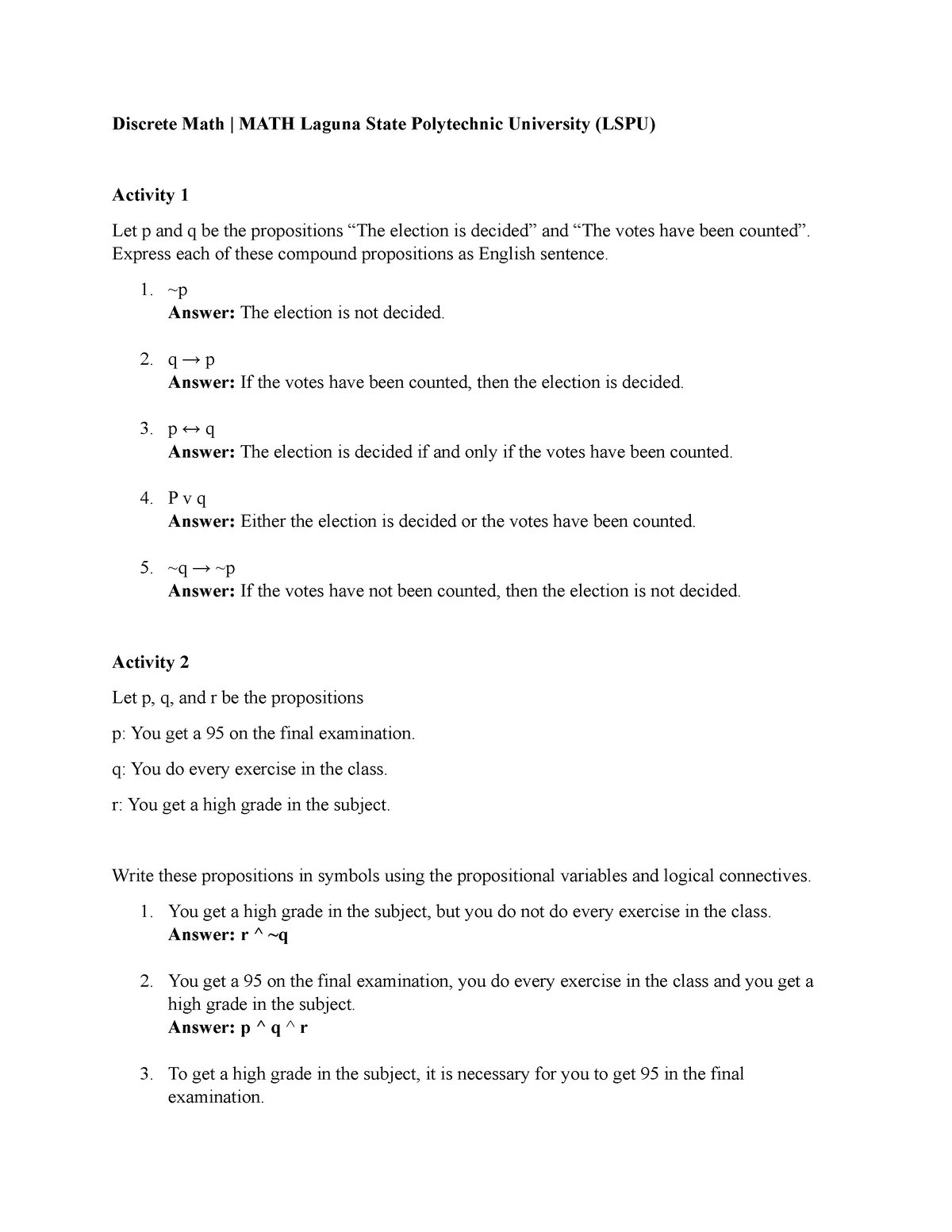 Discrete Math-Propositions - Discrete Math | MATH Laguna State ...