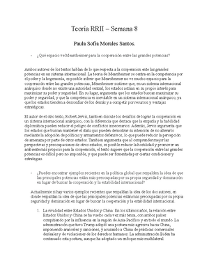 Teoria de las RRII - ..... - Teoria de las RRII El hombre libre debe ...