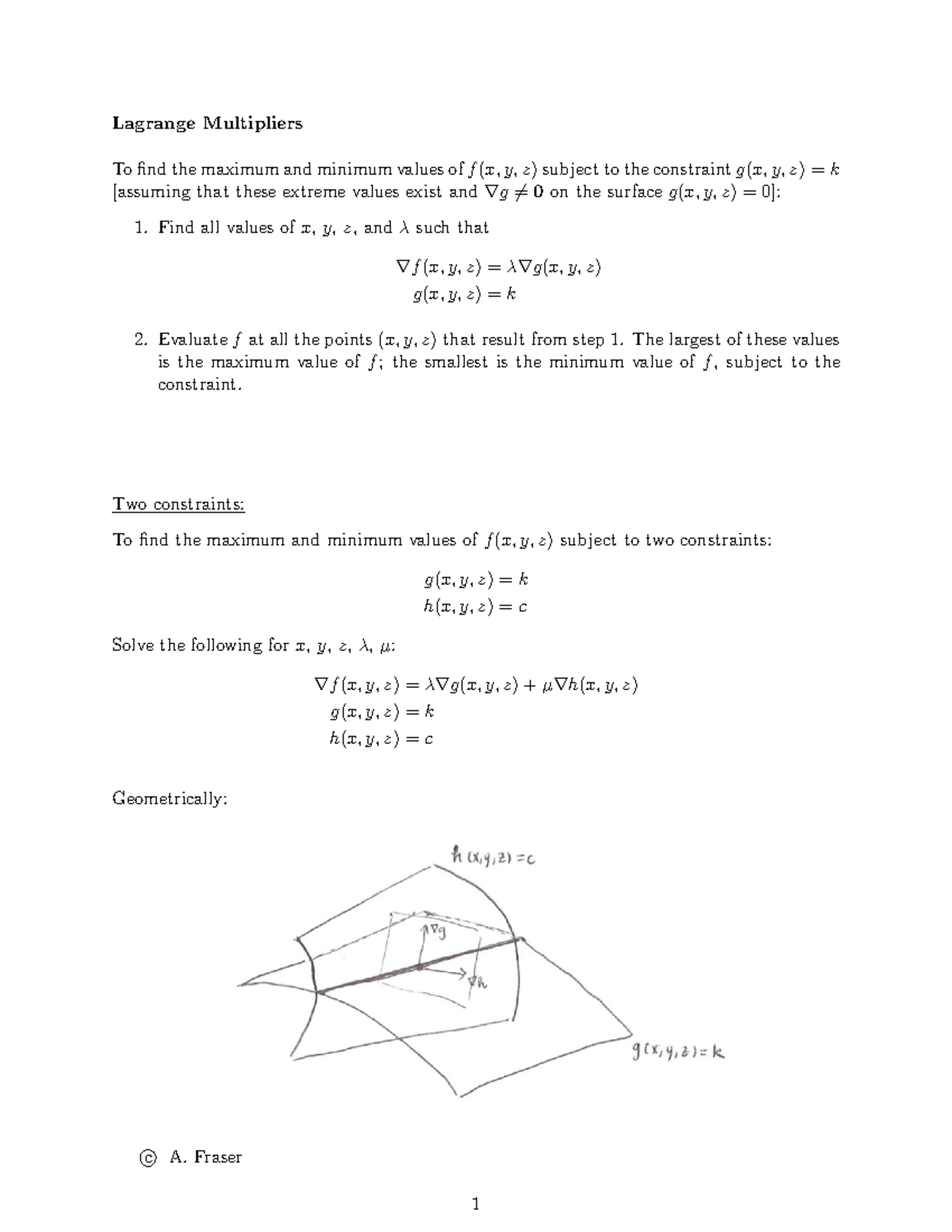 Lagrange Section Specific Notes With Practice Questions Created By Dr A Fraser Studocu