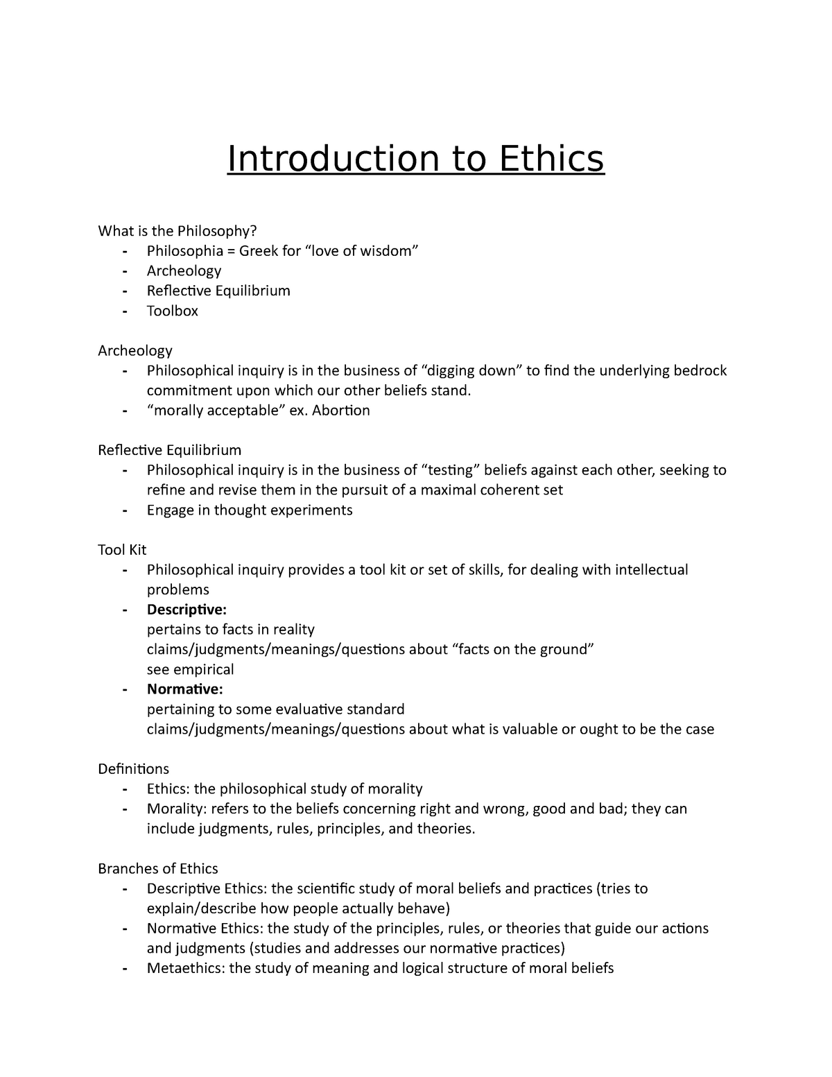 introduction on ethics essay