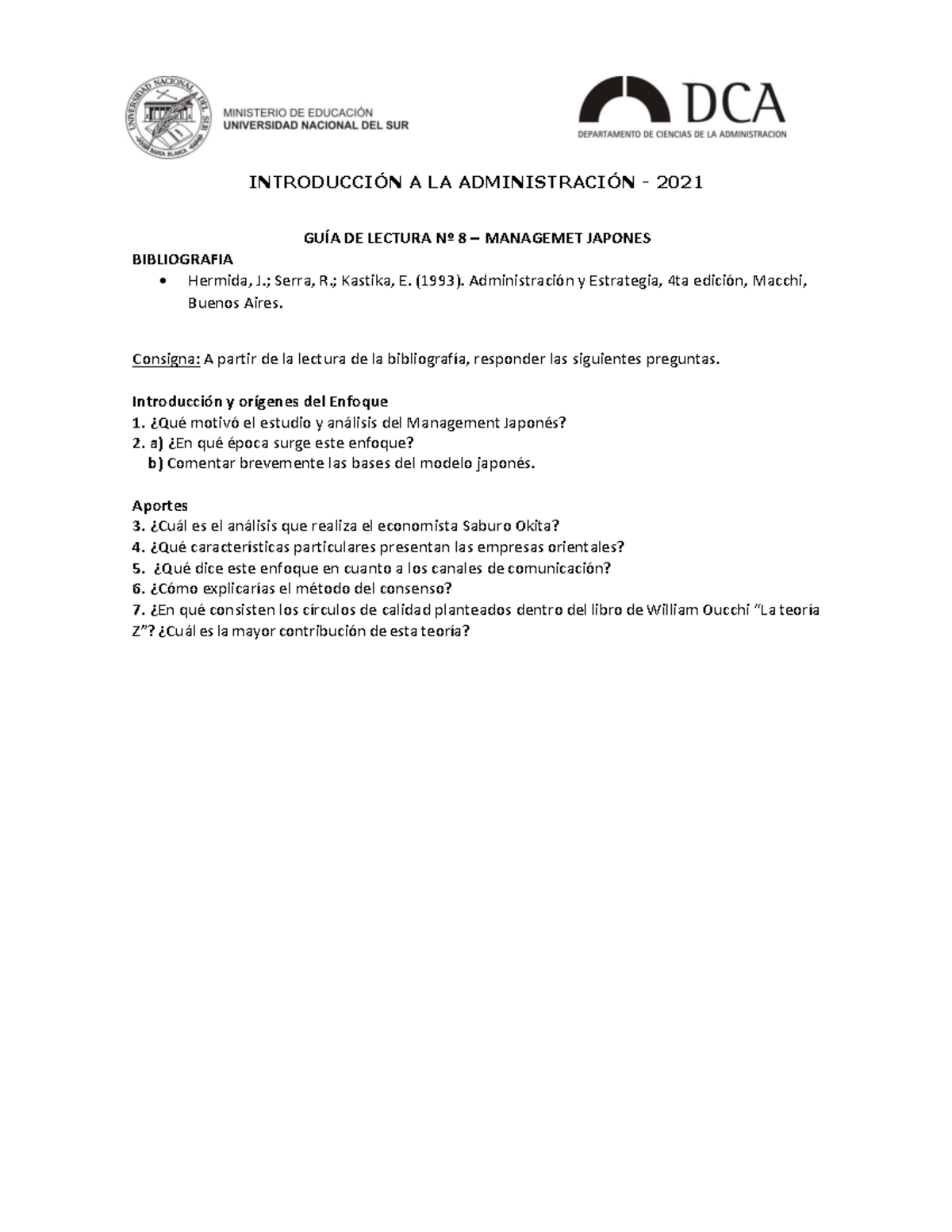 1. Guia 8 Management Japonés 2021 - INTRODUCCIÓN A LA ADMINISTRACIÓN - 2021  GUÍA DE LECTURA Nº 8 3 - Studocu