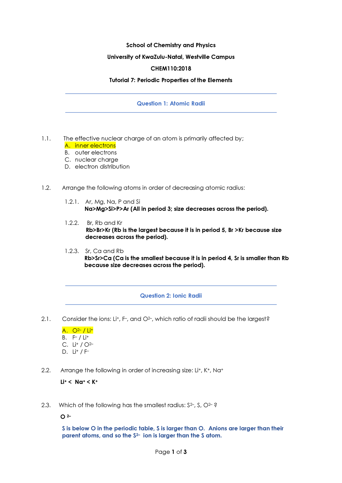 Tut 7 Solutions Tutorial 7 Answers Warning Tt Undefined Function 32 Page 1 Of 3 School Of 1486