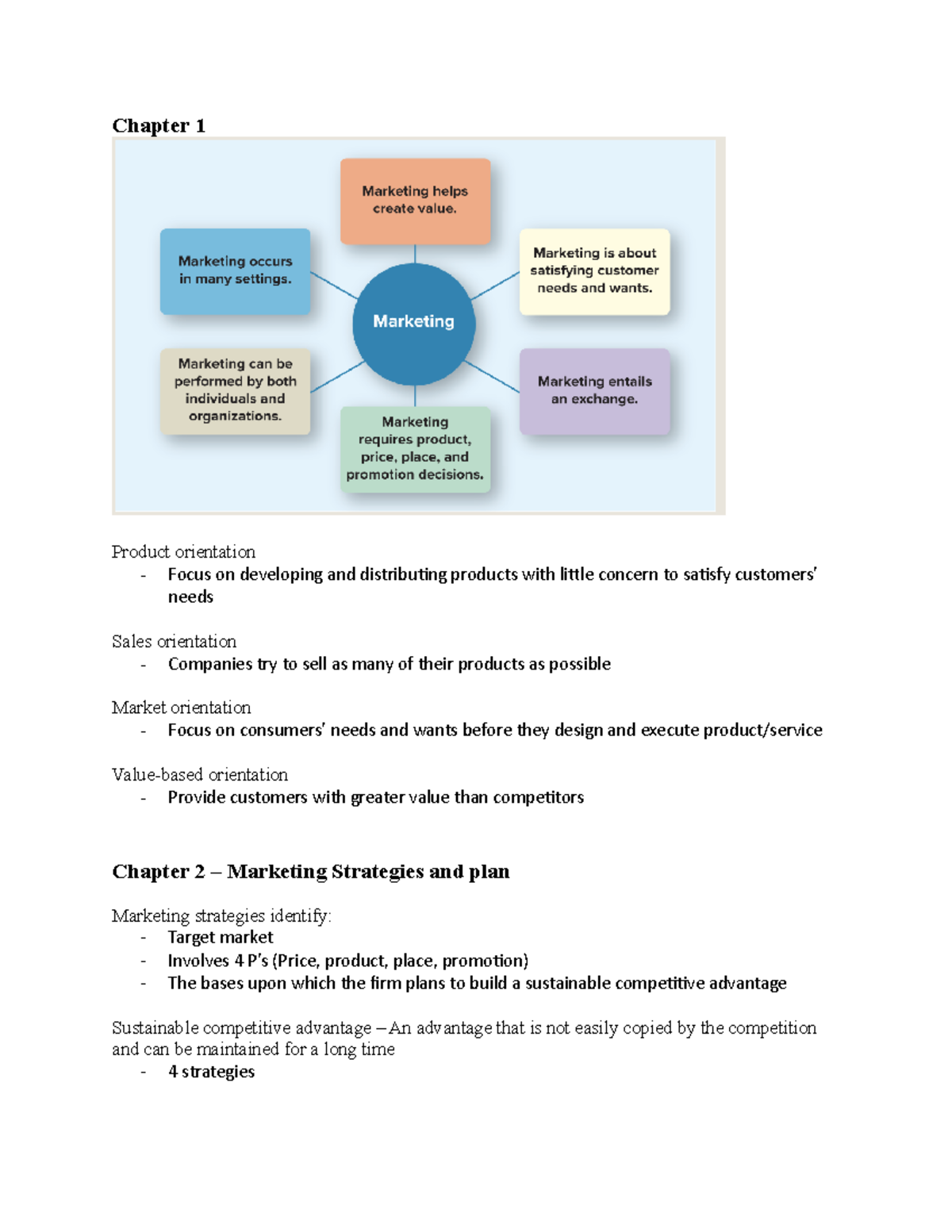 Textbook Notes - Chapter 1 Product orientation - Focus on developing ...