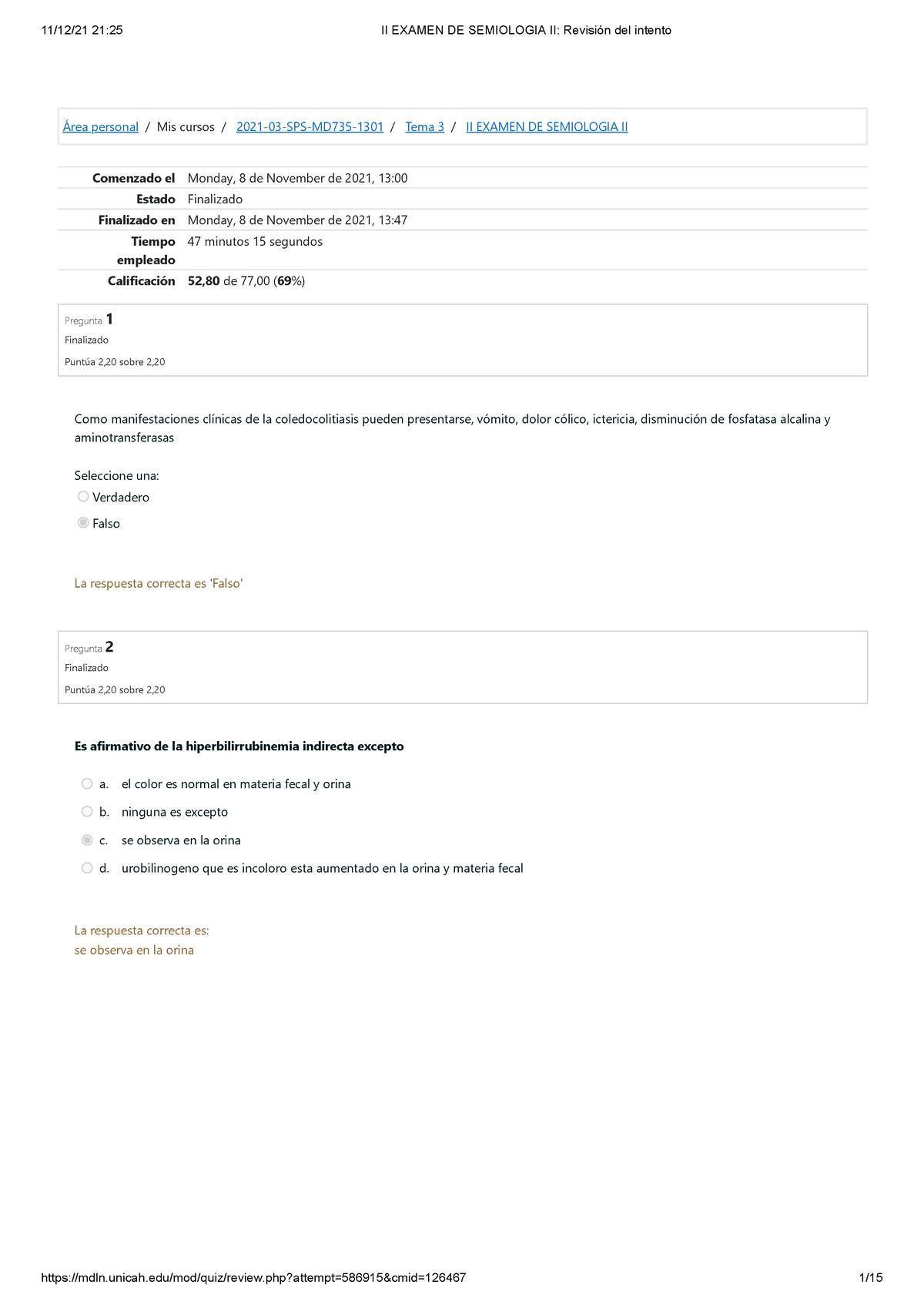 Semio 2 2 Parcial Examenes - Área Personal / Mis Cursos / 2021-03-SPS ...