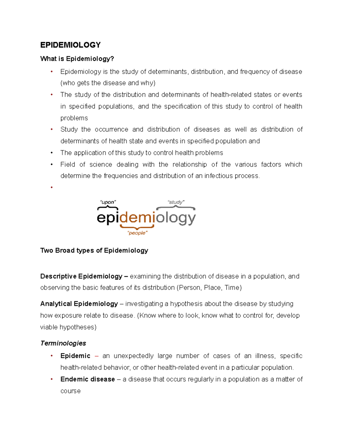 Epidemiology-Lecture.docx - EPIDEMIOLOGY What is Epidemiology ...