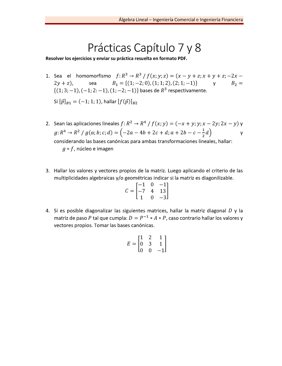 Prácticas Capítulo 7 Y 8 - ¡lgebra Lineal – IngenierÌa Comercial E ...