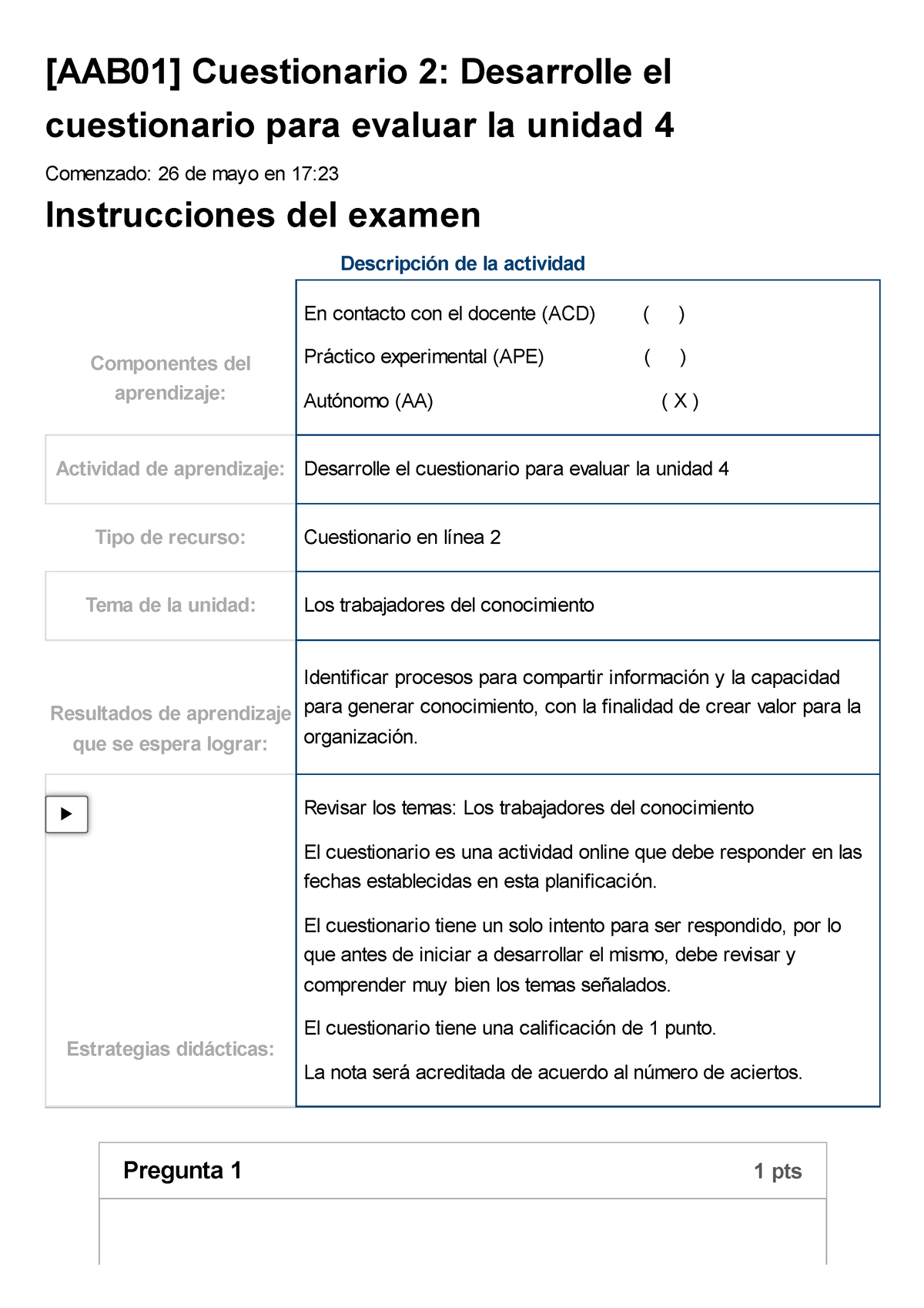 Examen [AAB01] Cuestionario 2 Desarrolle El Cuestionario Para Evaluar ...