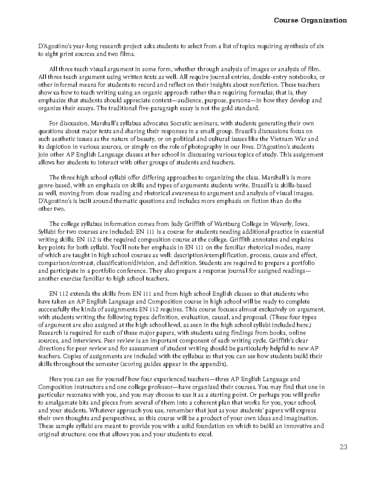 English Language and Composition-13 - 23 Course Organization D’Agostino ...