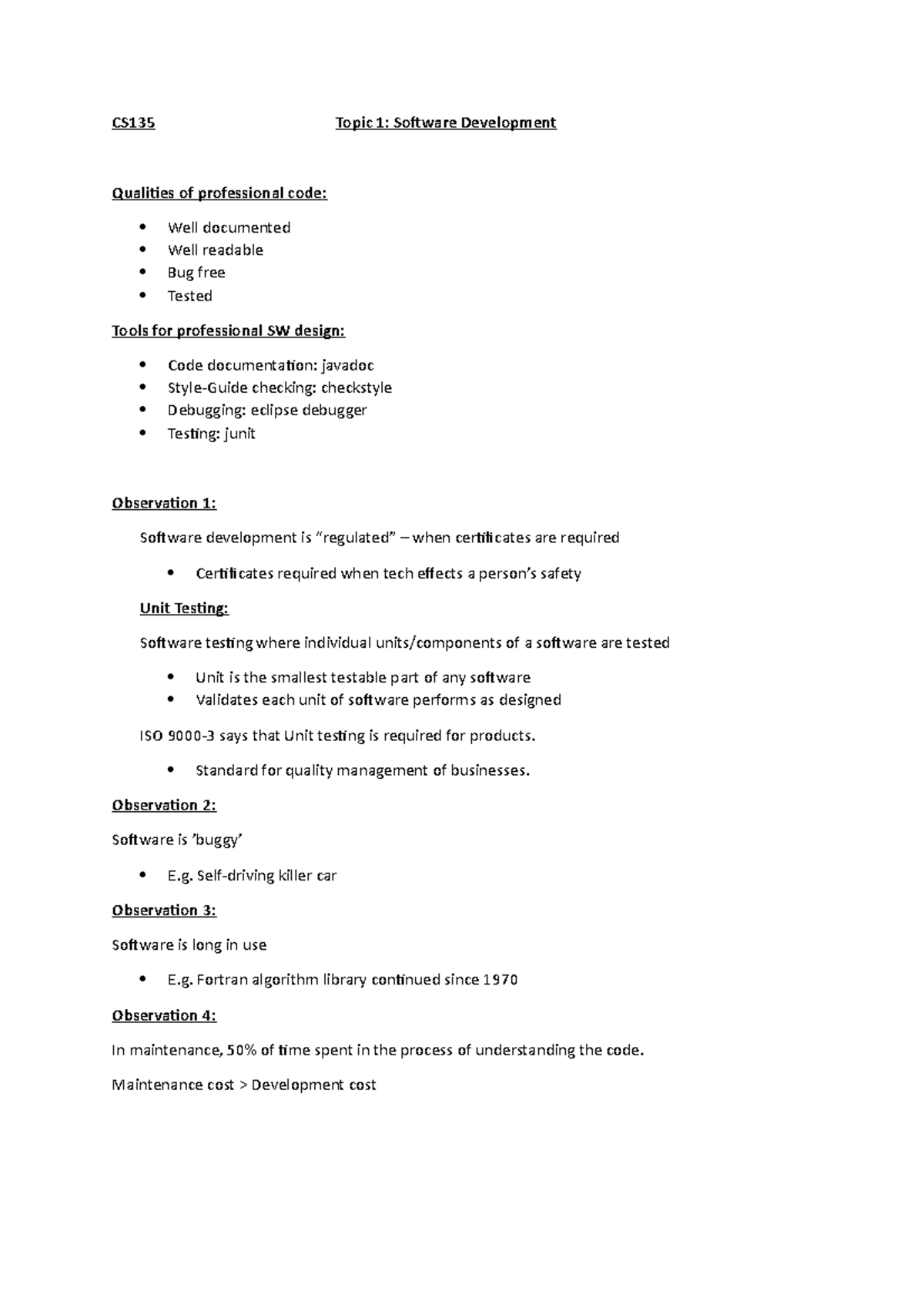 CS 135 Topic 1 - Software Development - Standard for quality management ...