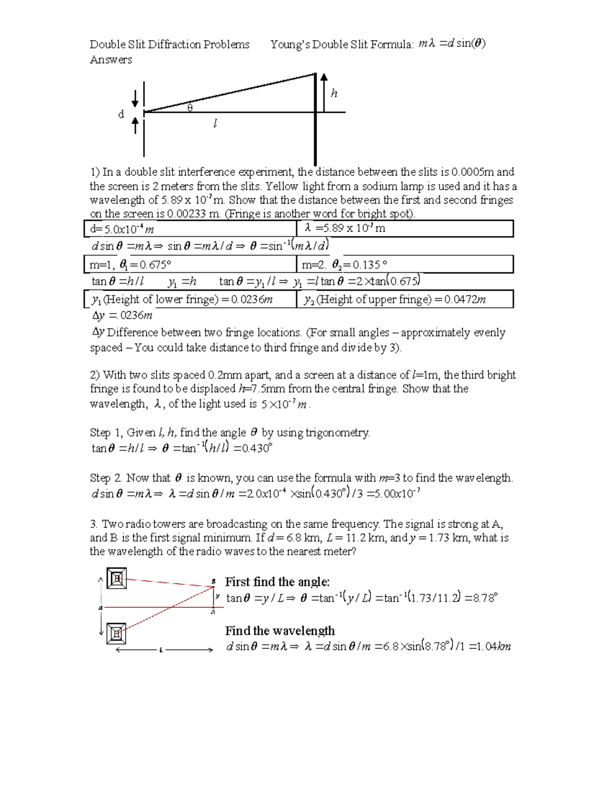 wave-interference-practice-problems-answers-double-slit-diffraction-problems-young-s-double