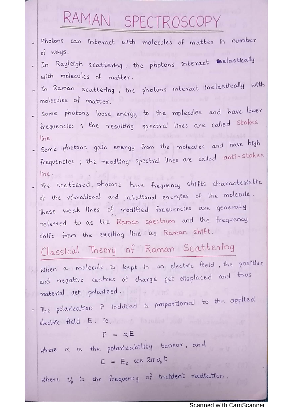 Raman spectroscopy 1 - Spectrum - Studocu