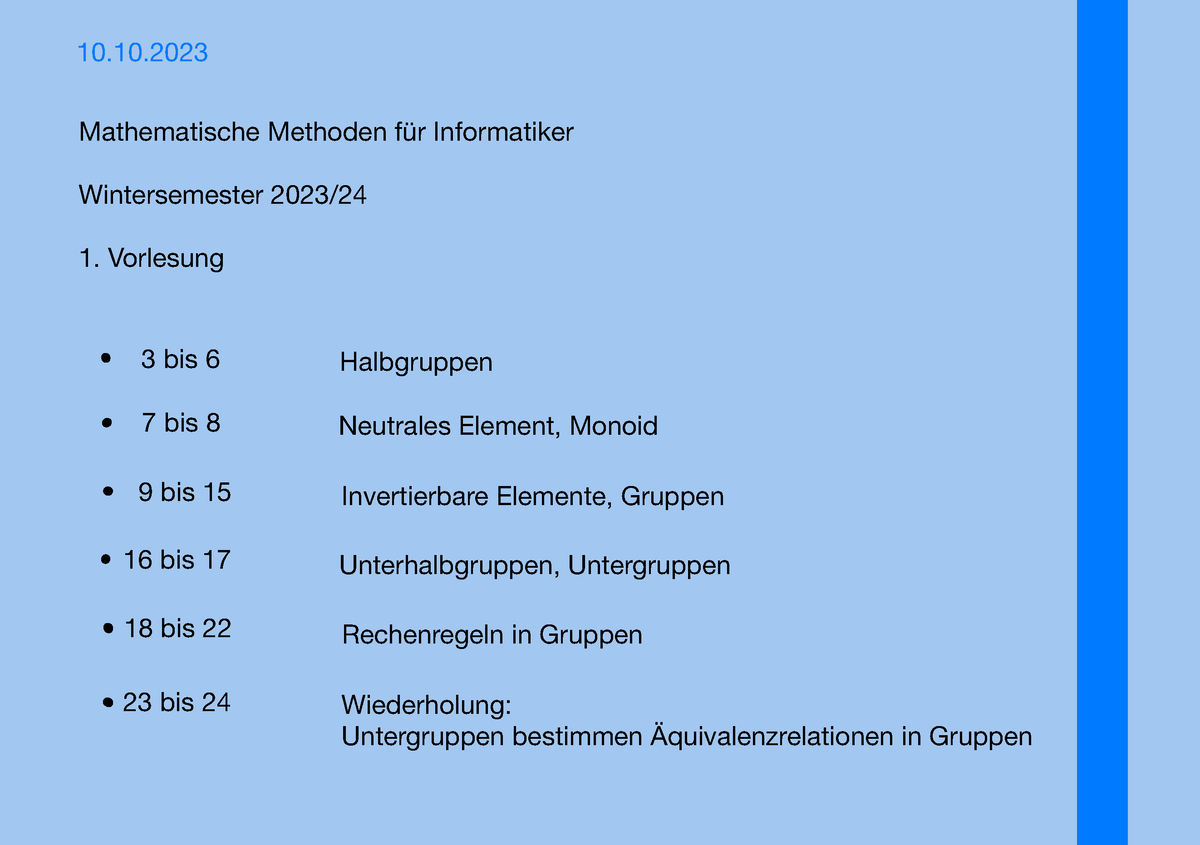 Math Meth 01 - Mathematische Methoden Für Informatiker Wintersemester ...