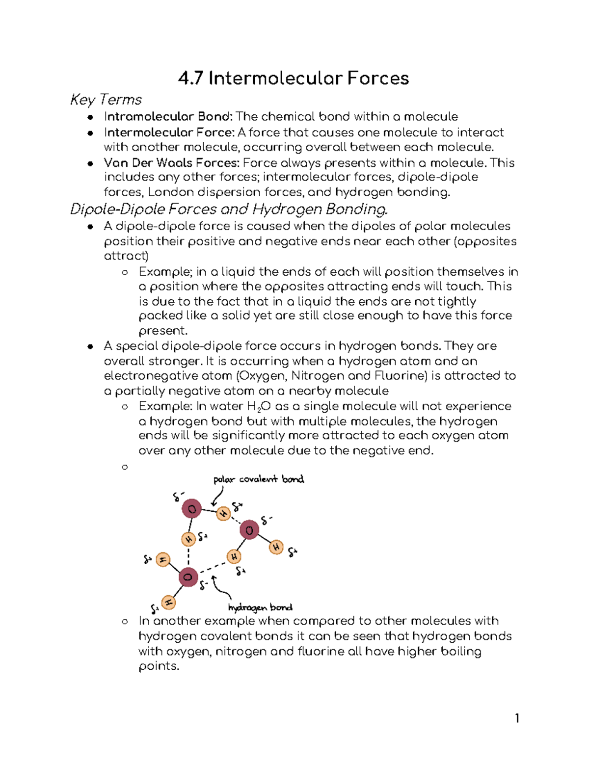 Day 2 Handout Intermolecular Forces and 3D Structures (1) - 4 ...