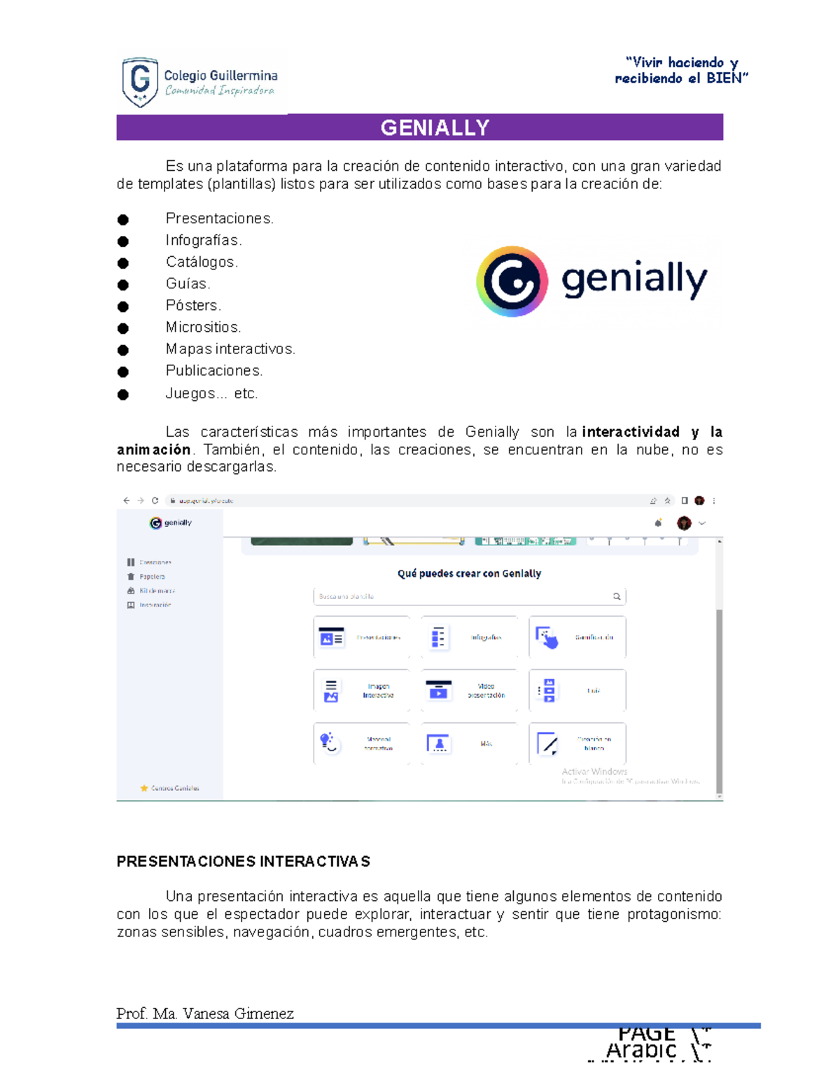 Genially 3° AÑO - GENIALLY Es una plataforma para la creación de ...