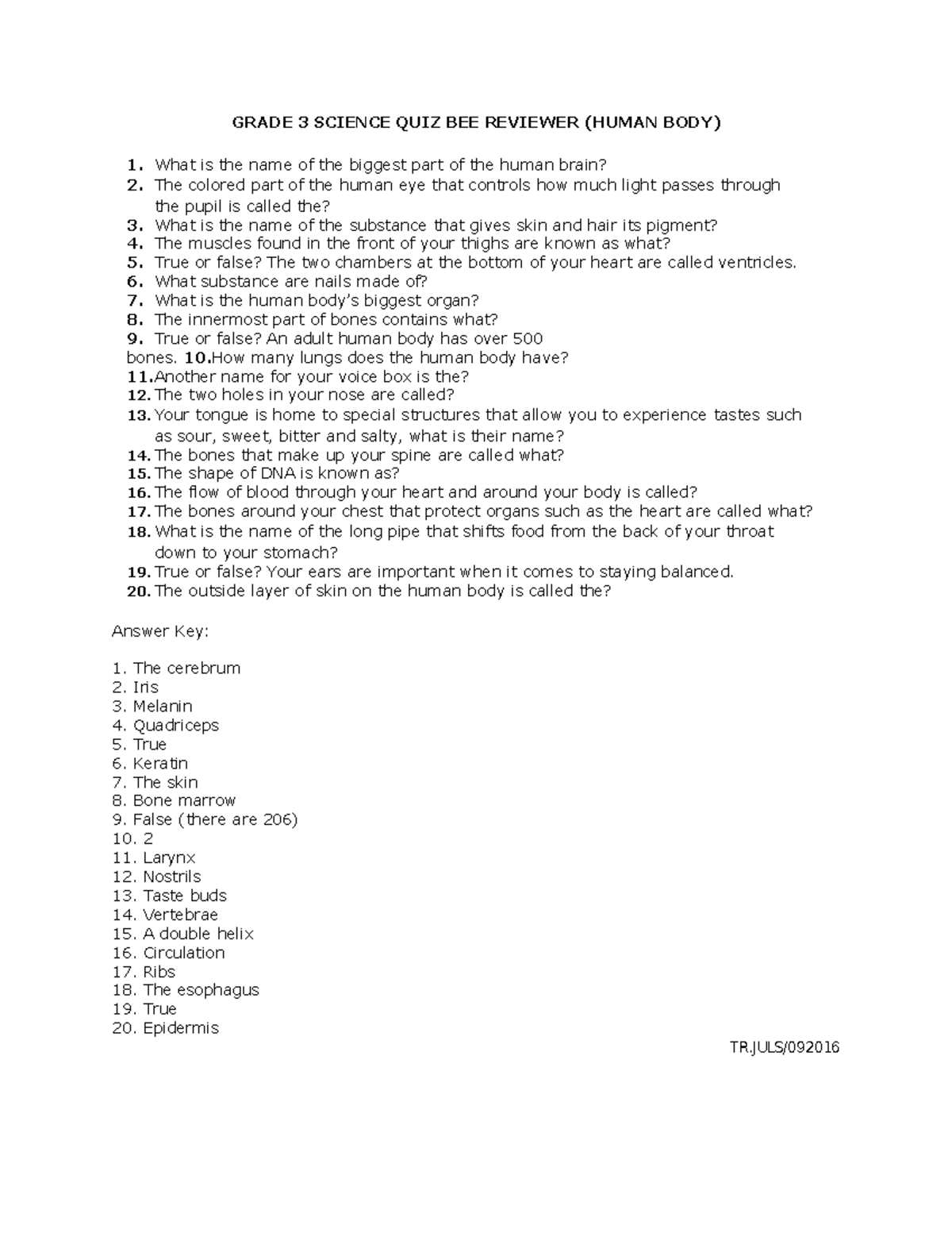 Grade 3 science quiz bee reviewer - GRADE 3 SCIENCE QUIZ BEE REVIEWER ...