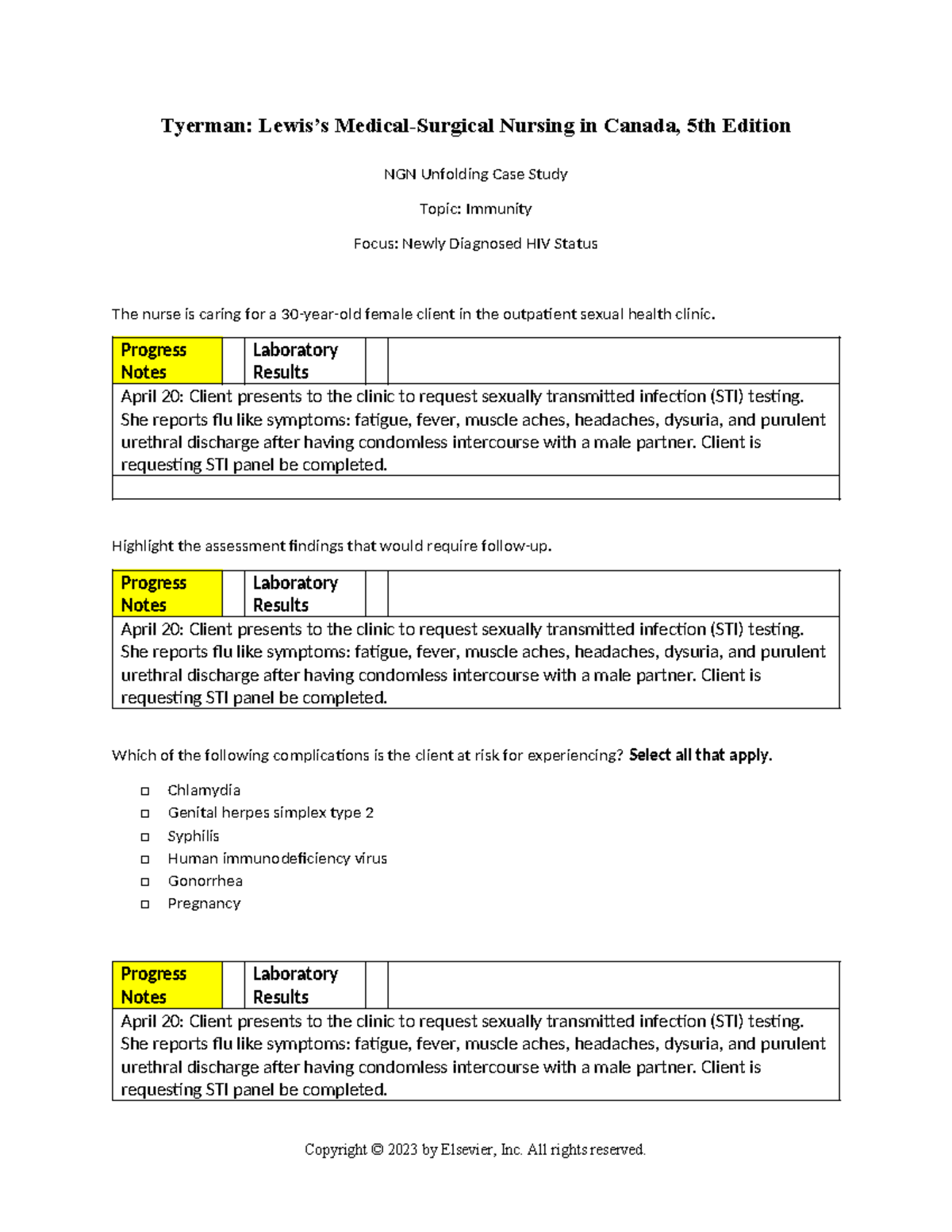 17 HIV (Unfolding) AK - evolve case study questions very helpful ...