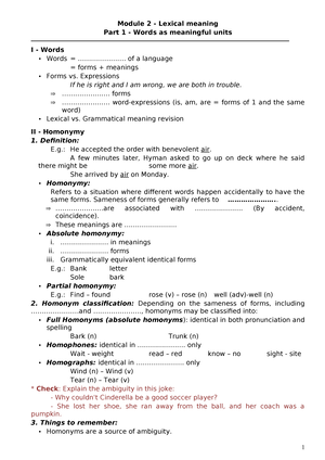 Handout - Students - Semantics - Part 1: Introduction Subject Matter Of ...