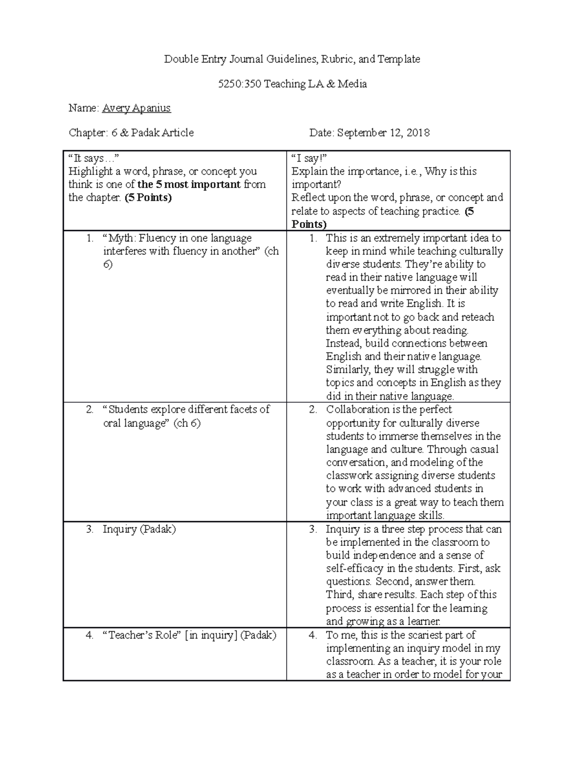 Double Entry Journal Template For Word