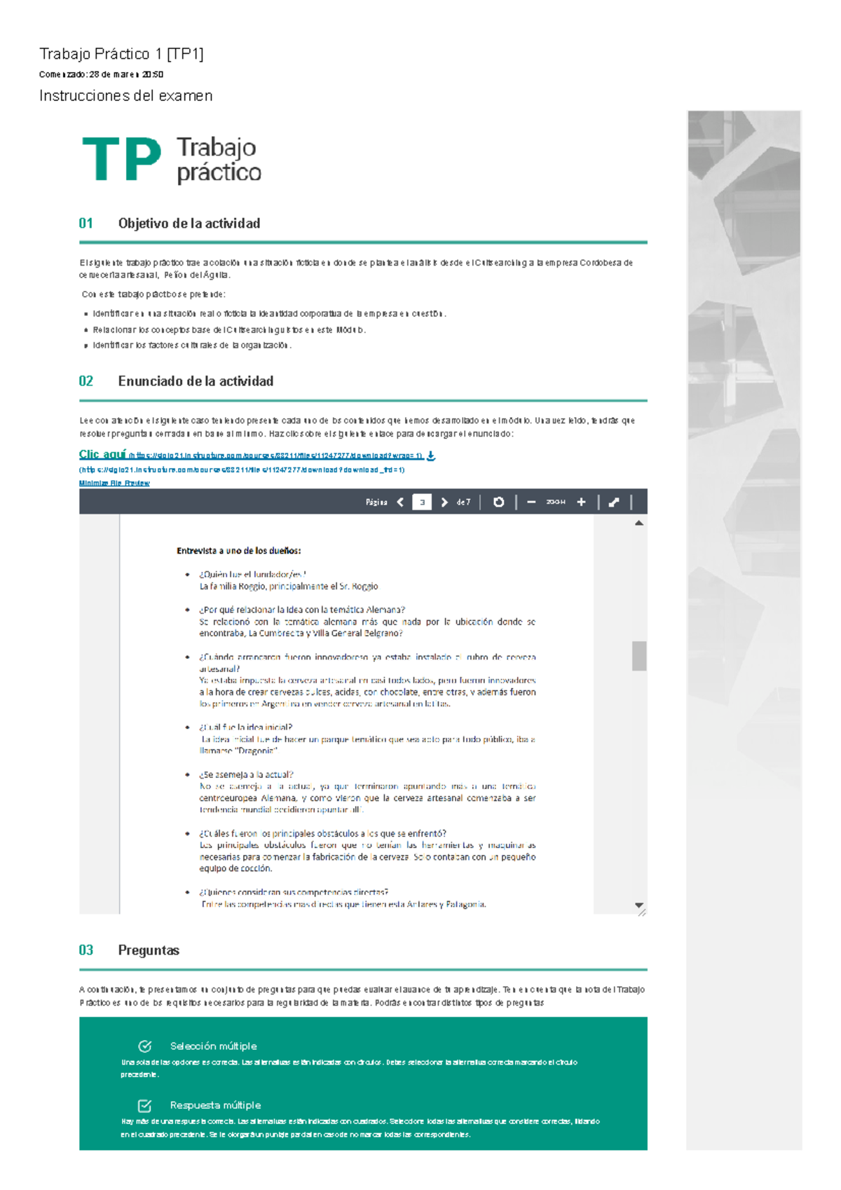 Examen Trabajo Práctico 1 Tp1 Trabajo Práctico 1 Tp1 Comenzado Examen Trabajo Práctico 1 Tp1 Trabajo Práctico 1 Tp1 Comenzado