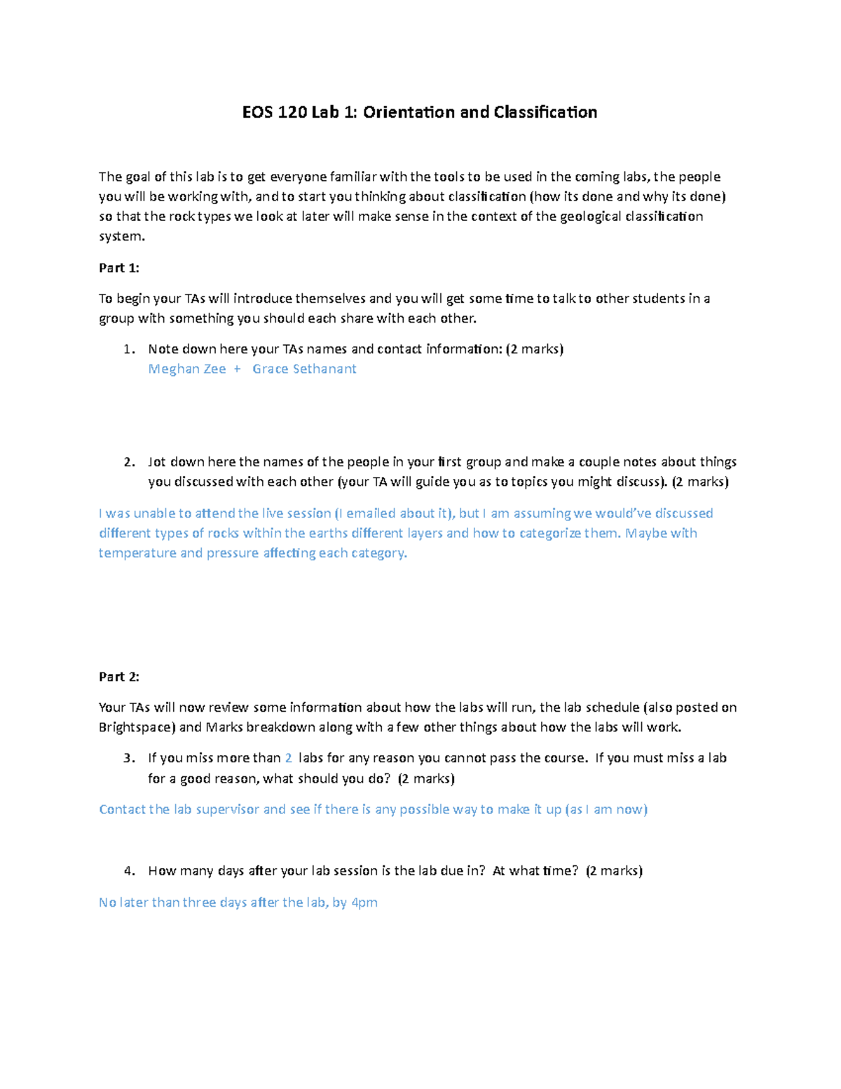 Tower M Lab Section(B04) Lab 1 - EOS 120 Lab 1: Orientation And ...